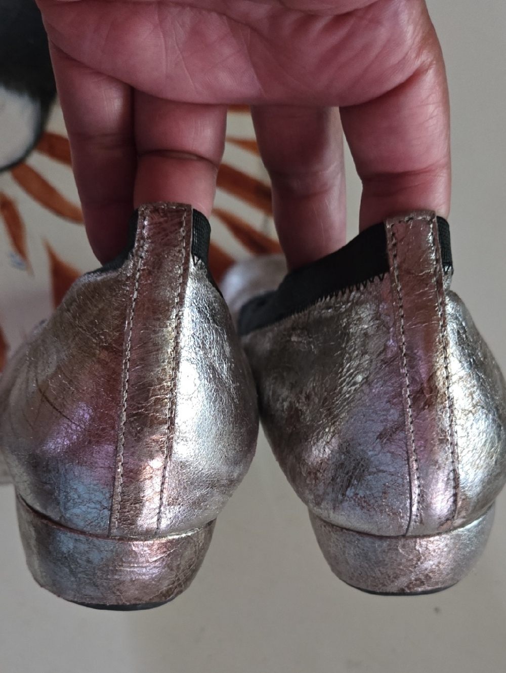 Van Eli Metallic Gold And Silver Demi Wedge Flat Size 11 - Picture 10 of 14